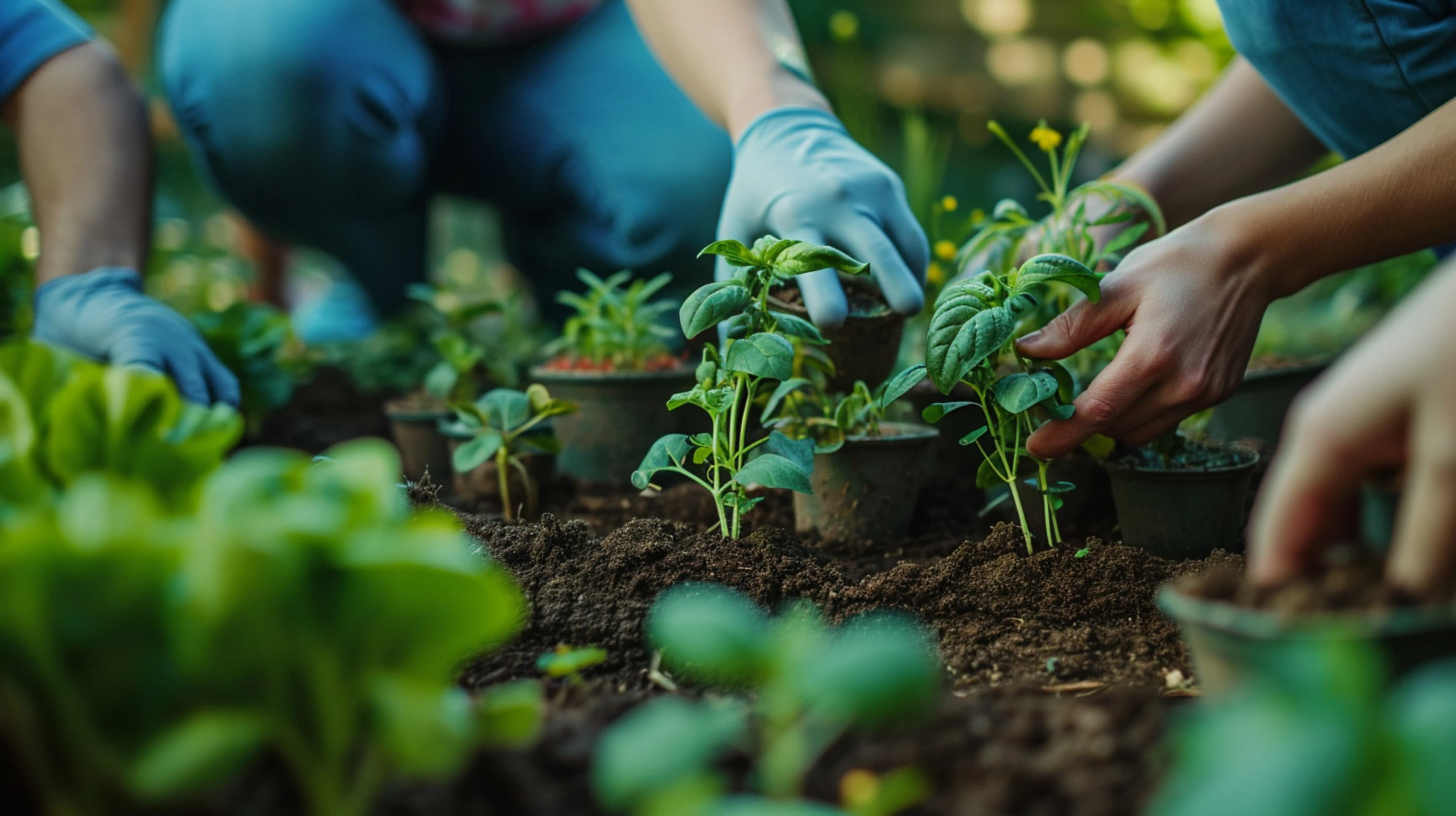 Fresh organic vegetables growing on a Gill Organics farm